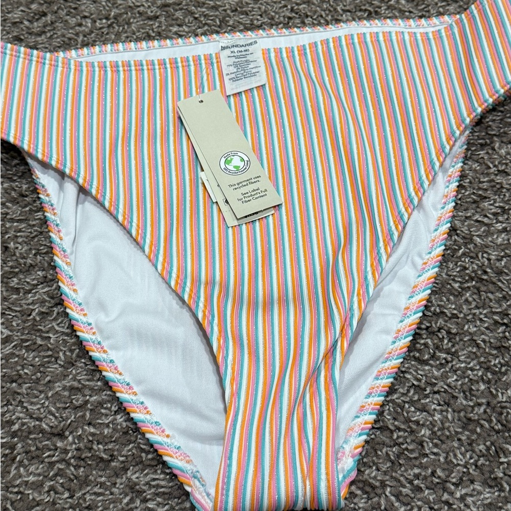 🥝No Boundaries Multicolor Striped Bikini Bottom
